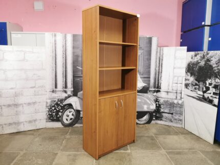 Шкаф для документов 5 секц. б/у 2 дв. полузакрытый 77х37х200  14053-ОРТ (орех темный)