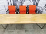 Стол для переговоров до 10 мест б/у прямоугольный 246х62х75 38мм IKEA 02018-ДБС (дуб светлый)