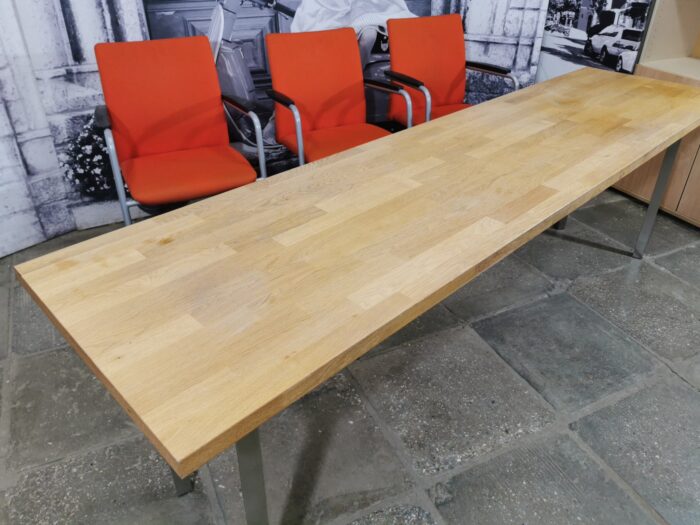 Стол для переговоров до 10 мест б/у прямоугольный 246х62х75 38мм IKEA 02018-ДБС (дуб светлый)