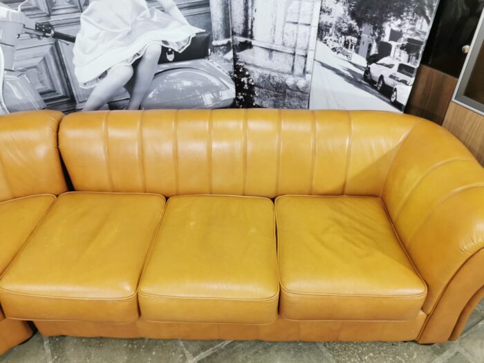 Диван мягкий RAMART б/у натуральная кожа 290х100х72  18007-КРЧ (коричневый)