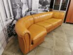 Диван мягкий RAMART б/у натуральная кожа 290х100х72  18007-КРЧ (коричневый)