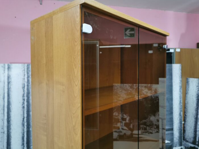Шкаф для документов 5 секц. б/у 4 дв. со стеклом 83х44х200  14112-ОЛХ (ольха)